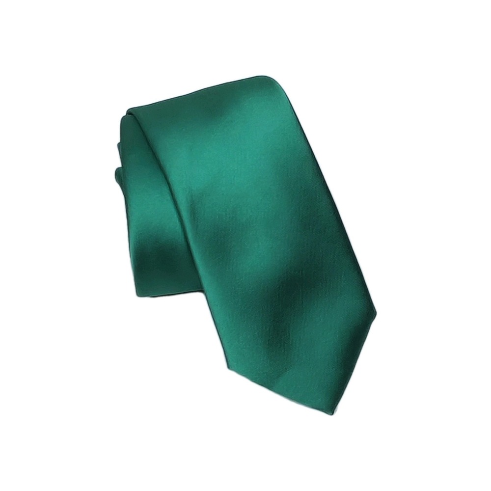 Jos A Bank 1905 Skinny Tie Long Tie Necktie Emerald Christmas Green Solid‎ Color
